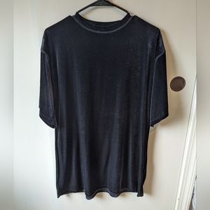 Oversized Black Velvet Topshop Tee